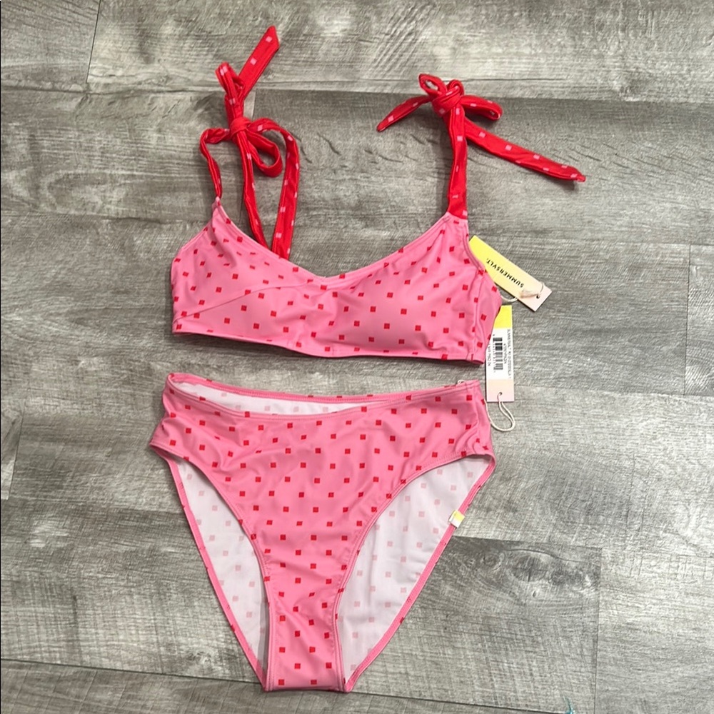 Pink Polka Dot Bikini Set